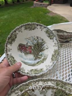 VINTAGE 13 pc. Accessories Lot Johnson Brothers The Friendly Village