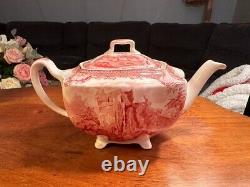 VINTAGE JOHNSON BROS. ENGLAND 1792. Old Britain Castles Pink TRANSFER TEA Pot 4