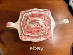 VINTAGE JOHNSON BROS. ENGLAND 1792. Old Britain Castles Pink TRANSFER TEA Pot 4