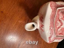 VINTAGE JOHNSON BROS. ENGLAND 1792. Old Britain Castles Pink TRANSFER TEA Pot 4