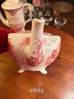 VINTAGE JOHNSON BROS. ENGLAND 1792. Old Britain Castles Pink TRANSFER TEA Pot 4