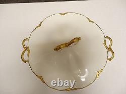 VINTAGE Johnson Bros England Chantilly Gold Edged COVERED SERVING DISH