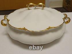 VINTAGE Johnson Bros England Chantilly Gold Edged COVERED SERVING DISH