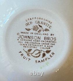 VTG 10 Piece Johnson Bros Fruit Sampler Serving Bowl Set, Creamer, Cups + Saucer