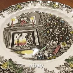 VTG Friendly Village Christmas Holiday Johnson Brothers Chop Plate 12 England