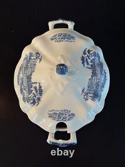 VTG JOHNSON BROS Rare English Gardens Blue & White Soup Tureen