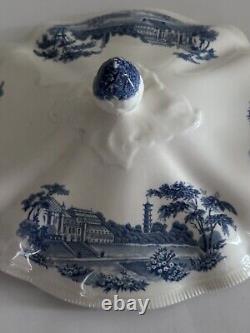 VTG JOHNSON BROS Rare English Gardens Blue & White Soup Tureen