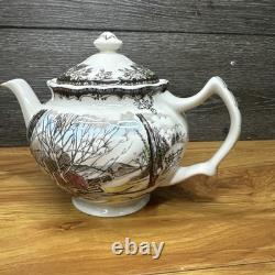 VTG Johnson Bros China The Friendly Village Teapot Sugar Maples England
