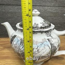 VTG Johnson Bros China The Friendly Village Teapot Sugar Maples England