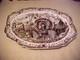 Vtg Johnson Bros. His Majesty Oval Platter Dk Brown Multicolor