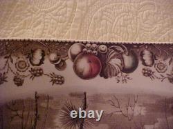 VTG Johnson Bros. HIS MAJESTY Oval Platter Dk Brown Multicolor