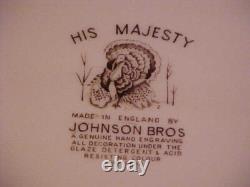 VTG Johnson Bros. HIS MAJESTY Oval Platter Dk Brown Multicolor