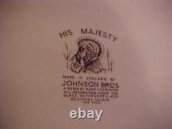 VTG Johnson Bros. HIS MAJESTY Oval Platter Dk Brown Multicolor