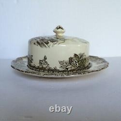 VTG Johnson Bros The Friendly Village Sugar Maples Round Covered Butter Dish