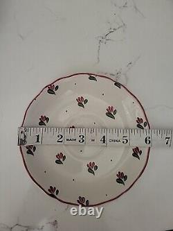 VTG Johnson Brothers Bonjour Ironstone Plate & Bowl LOT Red Flower Tulip 24pcs