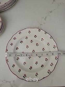 VTG Johnson Brothers Bonjour Ironstone Plate & Bowl LOT Red Flower Tulip 24pcs