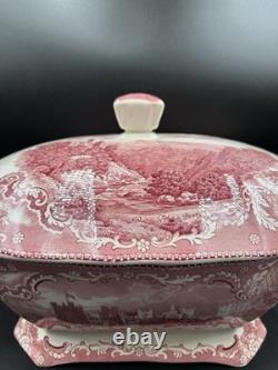 VTG Johnson Brothers England Old Britain Castles Pink Crown Large Lidded Tureen