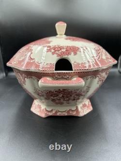 VTG Johnson Brothers England Old Britain Castles Pink Crown Large Lidded Tureen