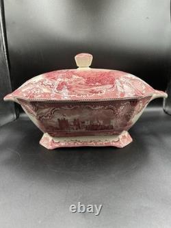 VTG Johnson Brothers England Old Britain Castles Pink Crown Large Lidded Tureen