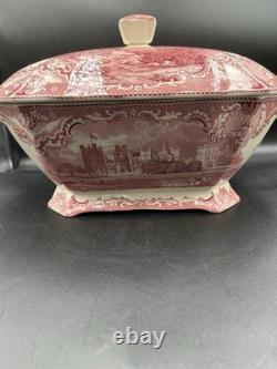 VTG Johnson Brothers England Old Britain Castles Pink Crown Large Lidded Tureen