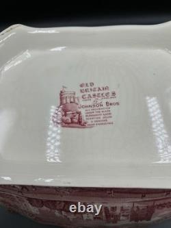 VTG Johnson Brothers England Old Britain Castles Pink Crown Large Lidded Tureen