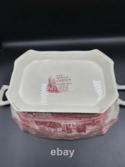 VTG Johnson Brothers England Old Britain Castles Pink Crown Large Lidded Tureen