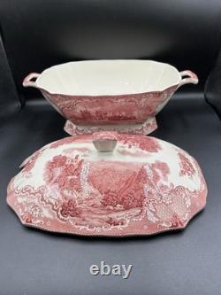 VTG Johnson Brothers England Old Britain Castles Pink Crown Large Lidded Tureen