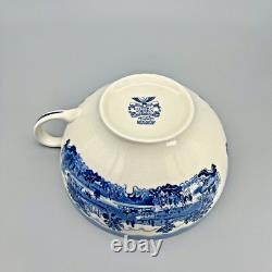 VTG Johnson Brothers HISTORIC AMERICA BLUE Colossal Cup & Saucer GREAT CONDITION