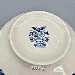VTG Johnson Brothers HISTORIC AMERICA BLUE Colossal Cup & Saucer GREAT CONDITION