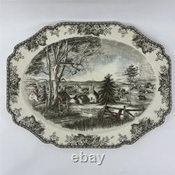 VTG Johnson Brothers The Friendly Village Village Scene Turkey Platter 20
