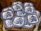 Vtg Set Of 12 Johnson Brothers Blue Willow Porcelain Square Salad Plates 7 3/4