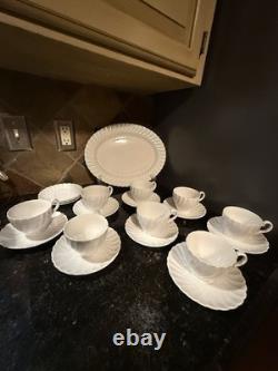 VTG Set of Ironstone Johnson Bros Regency SnowWhite large lot of 20pcs, read