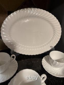 VTG Set of Ironstone Johnson Bros Regency SnowWhite large lot of 20pcs, read