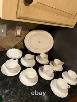 VTG Set of Ironstone Johnson Bros Regency SnowWhite large lot of 20pcs, read