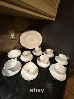 VTG Set of Ironstone Johnson Bros Regency SnowWhite large lot of 20pcs, read