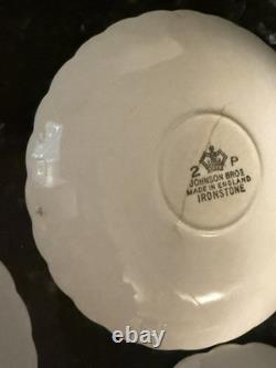 VTG Set of Ironstone Johnson Bros Regency SnowWhite large lot of 20pcs, read