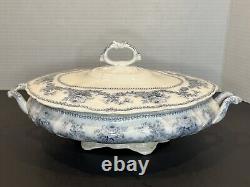 Very Rare Johnson Brothers England Blue Floral Soup or Vegetable Bowl