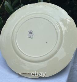 Victorian Johnson Bros. England Lavender chintz M Dinner Plates RARE Find