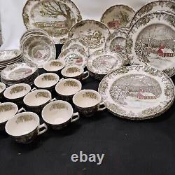 Vintage 1960s Johnson Bros Friendly Village The School House Dishes See Descript