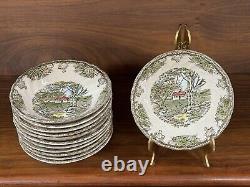 Vintage 37-Piece Set Johnson Bros FRIENDLY VILLAGE Dinner Plates, Bowls, Etc