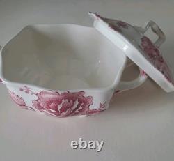Vintage English Chippendale Johnson Bro, Creamer And Sugar with Lid China Vtg