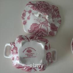 Vintage English Chippendale Johnson Bro, Creamer And Sugar with Lid China Vtg