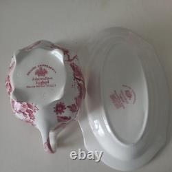 Vintage English Chippendale Johnson Bro, Creamer And Sugar with Lid China Vtg