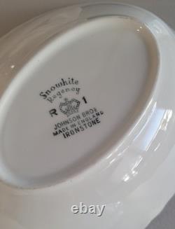 Vintage English White Ironstone Dinnerware Lot Johnson Bros Snowhite Regency M