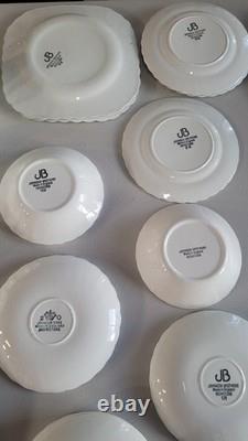 Vintage English White Ironstone Dinnerware Lot Johnson Bros Snowhite Regency M