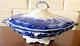 Vintage Flow Blue Johnson Bros Stanley Vegetable Serving Bowl With Lid