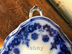 Vintage FLOW BLUE Johnson Bros Stanley Vegetable Serving Bowl with Lid