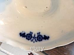 Vintage FLOW BLUE Johnson Bros Stanley Vegetable Serving Bowl with Lid