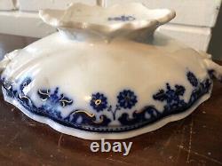 Vintage FLOW BLUE Johnson Bros Stanley Vegetable Serving Bowl with Lid