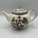 Vintage Indian Tree Johnson Bros. England Teapot Green Key Cream Off White